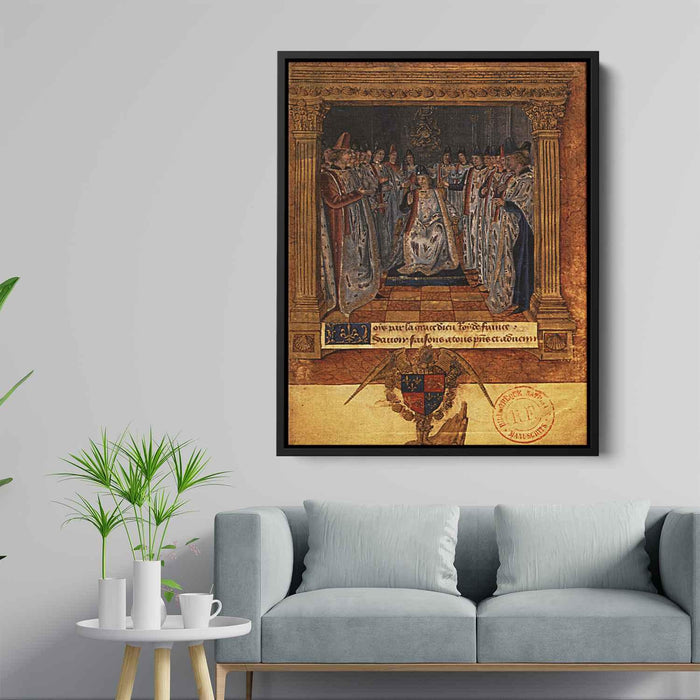 Louis XI chairing a chapter (1470) by Jean Fouquet - Canvas Artwork