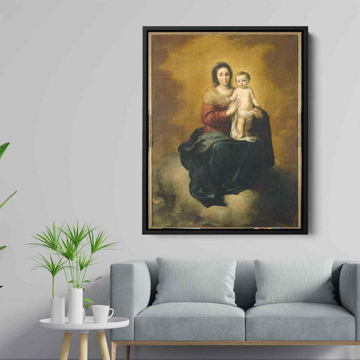 Madonna in the Clouds (1660) by Bartolome Esteban Murillo - Canvas Artwork