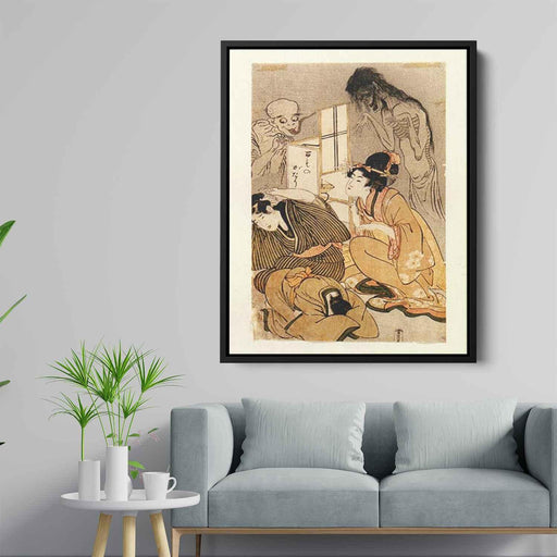 One Hundred Stories of Demons and Spirits by Kitagawa Utamaro - Canvas Artwork