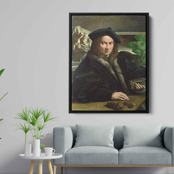 Portrait of a gentleman wearing a beret (1524) by Parmigianino - Canvas Artwork