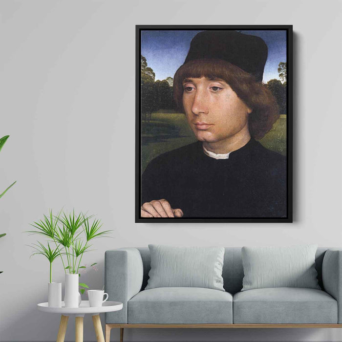 Portrait of a Young Man before a Landscape (1480) by Hans Memling - Canvas Artwork