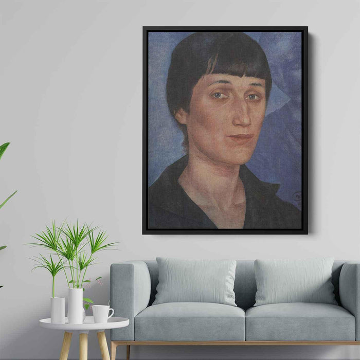 Portrait of Anna Akhmatova (1922) by Kuzma Petrov-Vodkin - Canvas Artwork