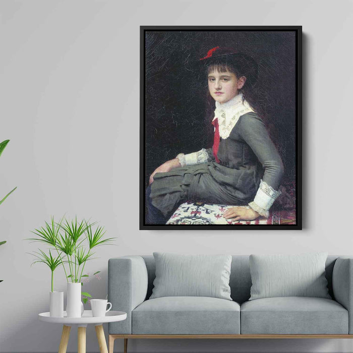 Portrait of Barbara Kirillovna Lemokh in childhood (1882) by Ivan Kramskoy - Canvas Artwork