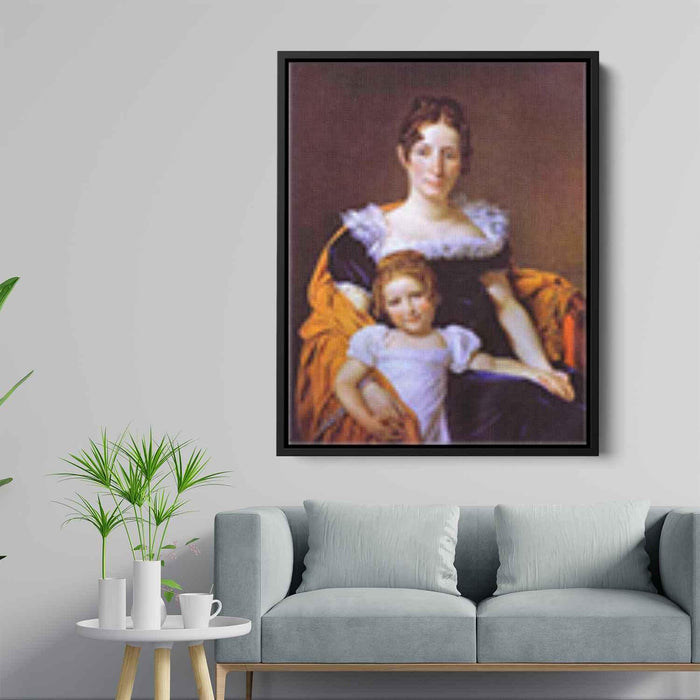 Portrait of the Countess Vilain XIIII and Her Daughter (1816) by Jacques-Louis David - Canvas Artwork