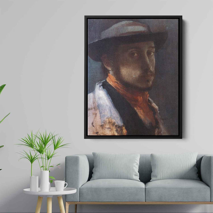 Self Portrait in a Soft Hat (1858) by Edgar Degas - Canvas Artwork