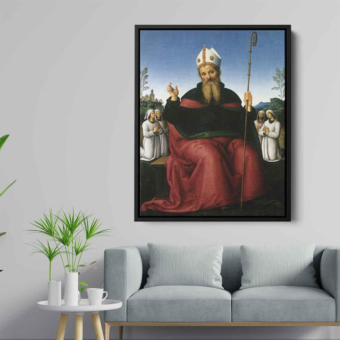 St. Augustine and four States of a fraternity (1498) by Pietro Perugino - Canvas Artwork