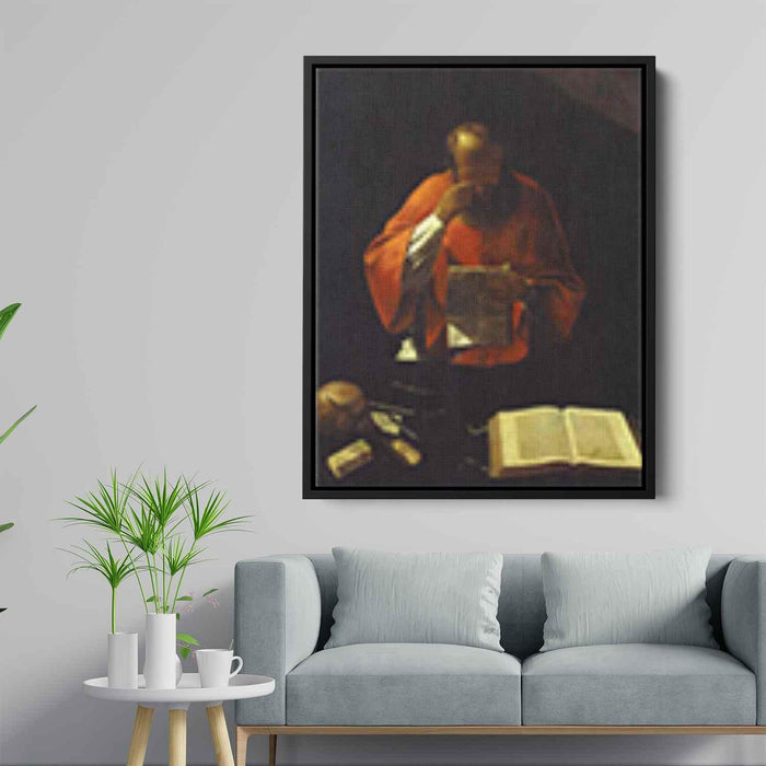 St.Jerome reading (1638) by Georges de la Tour - Canvas Artwork