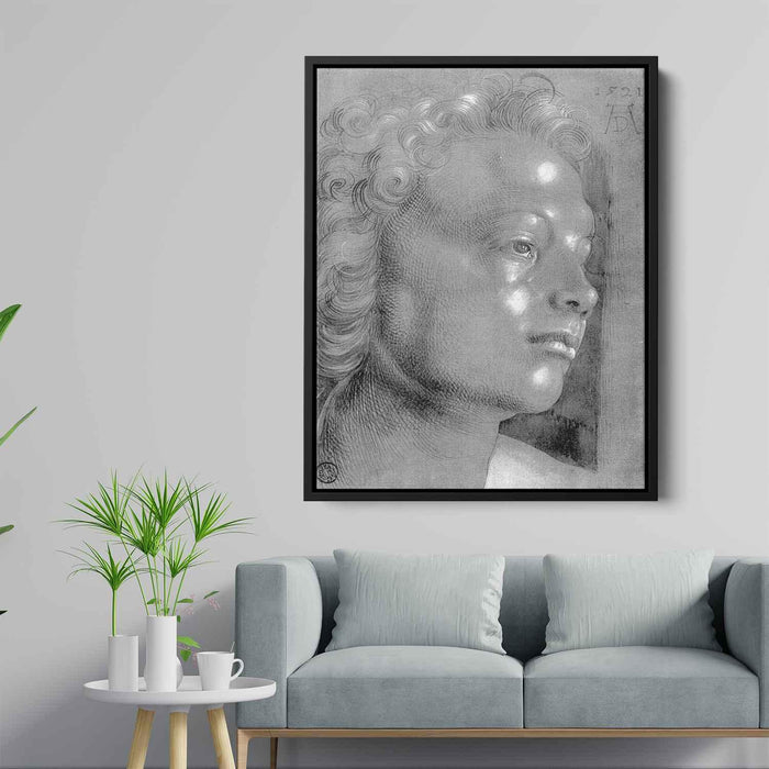 Studies on a great picture of Mary" head with curly hair (angel)" by Albrecht Durer - Canvas Artwork