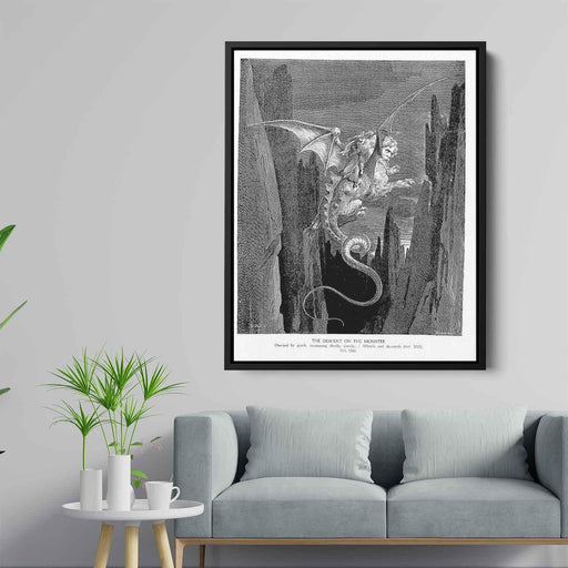 The Descent on The Monster by Gustave Dore - Canvas Artwork