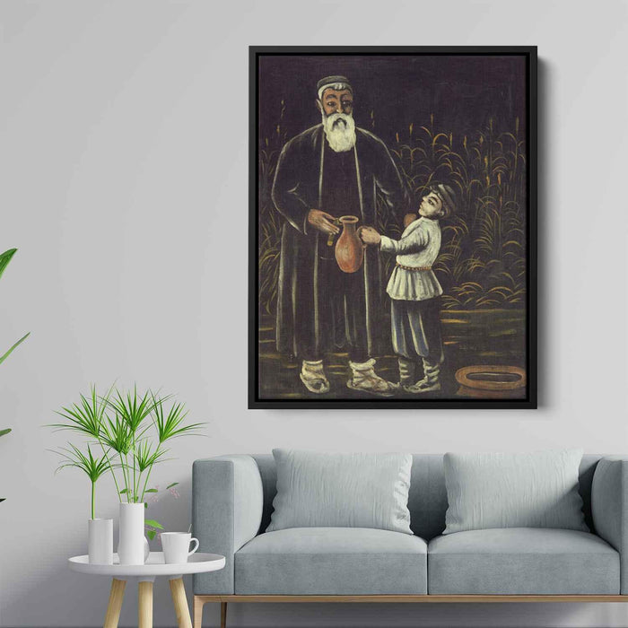 Peasant and his son (1908) by Niko Pirosmani - Canvas Artwork