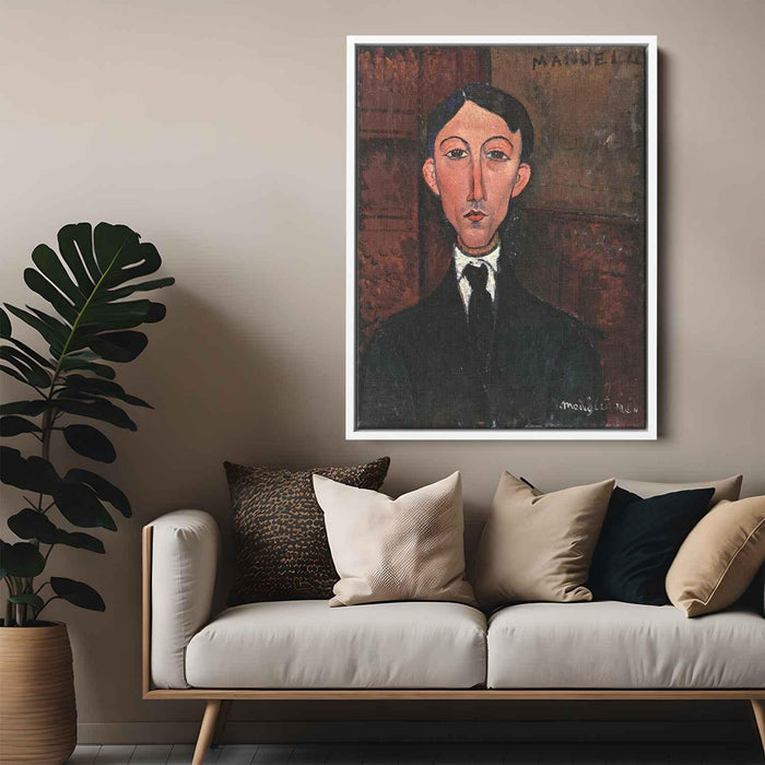 Bust of Manuel Humbert (1916) by Amedeo Modigliani - Canvas Artwork