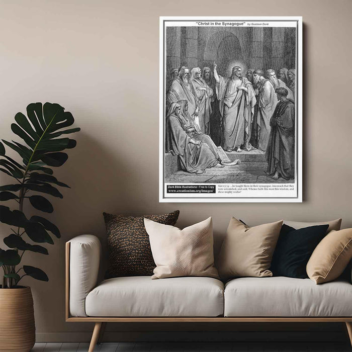 ChristIn The Synagogue by Gustave Dore - Canvas Artwork