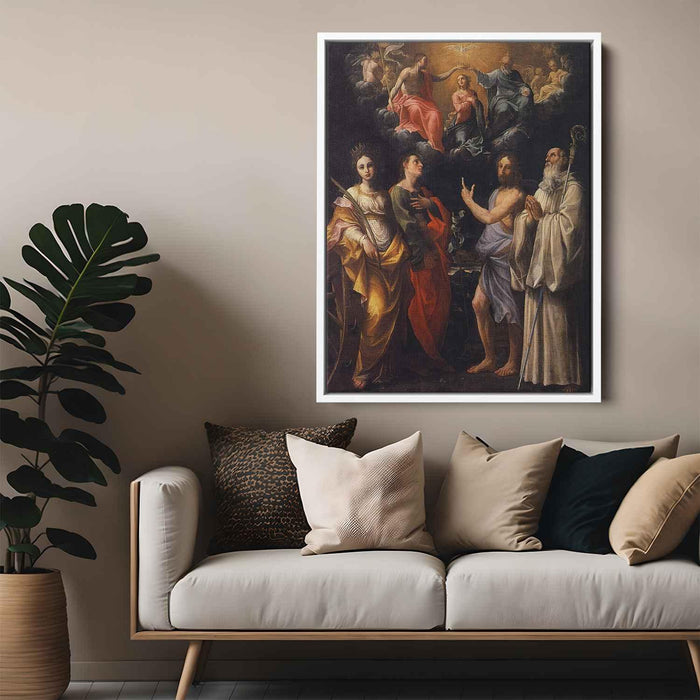 Coronation of the Virgin with St. Catherine of Alexandria, St. John the Evangelist, St. John the Baptist by Guido Reni - Canvas Artwork