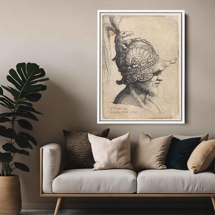 Helmet with eagle by Parmigianino - Canvas Artwork