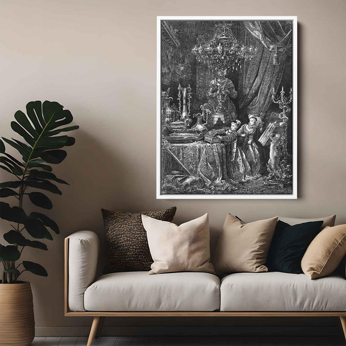 Her Friends Were Eager To See The Splendors Of Her House by Gustave Dore - Canvas Artwork