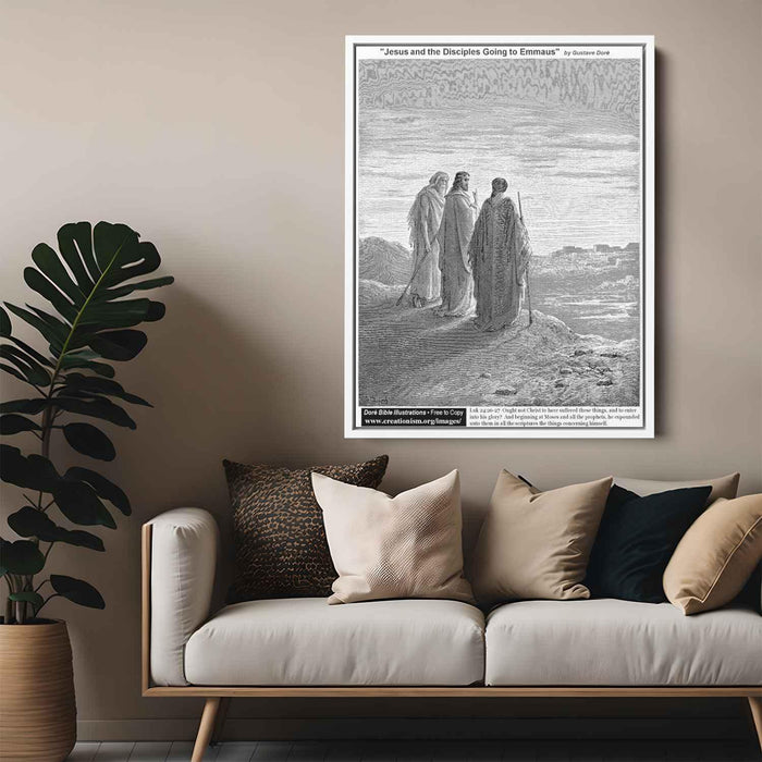 Jesus And The Disciples Going To Emmaus by Gustave Dore - Canvas Artwork