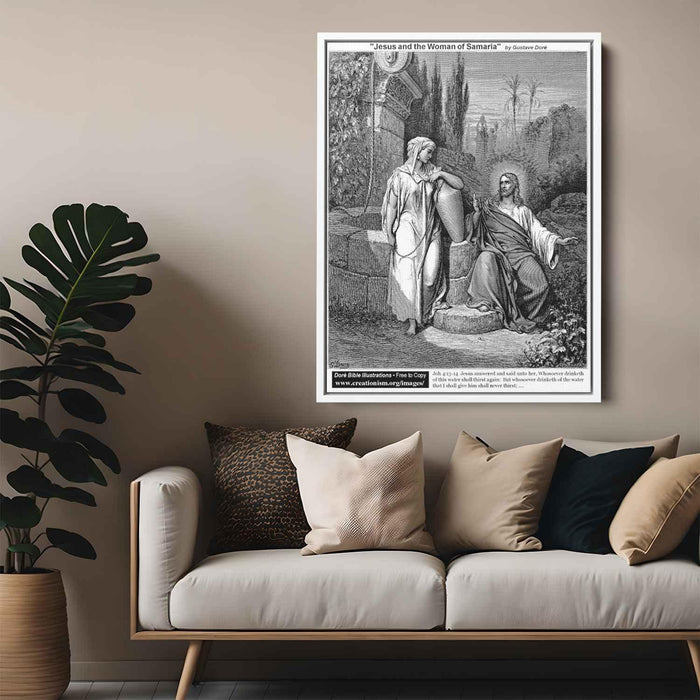 Jesus And The Woman Of Samaria by Gustave Dore - Canvas Artwork