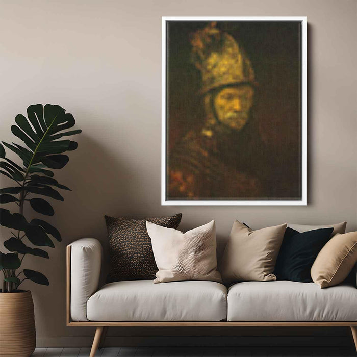 Portrait of a Man with a Golden Helmet (1648) by Rembrandt - Canvas Artwork