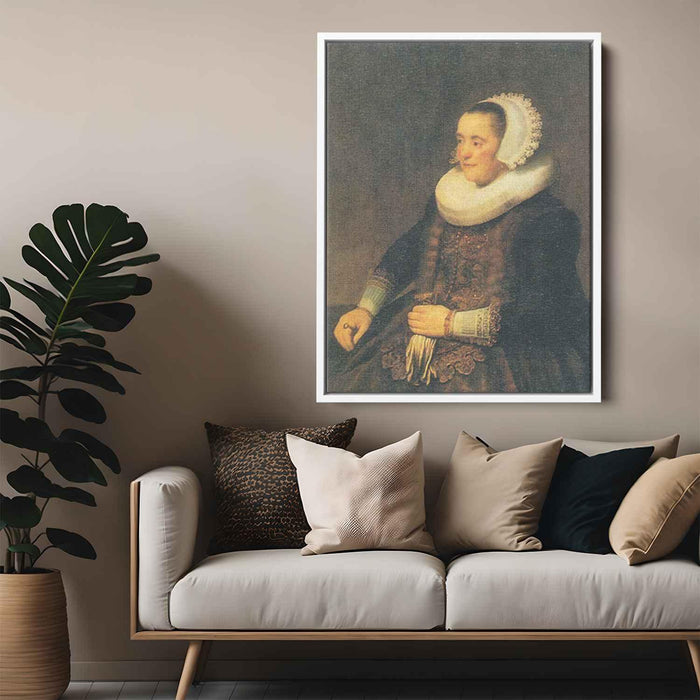 Portrait of a Seated Woman (1632) by Rembrandt - Canvas Artwork