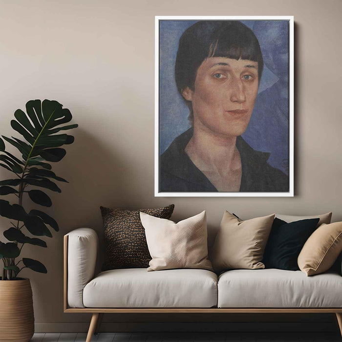 Portrait of Anna Akhmatova (1922) by Kuzma Petrov-Vodkin - Canvas Artwork