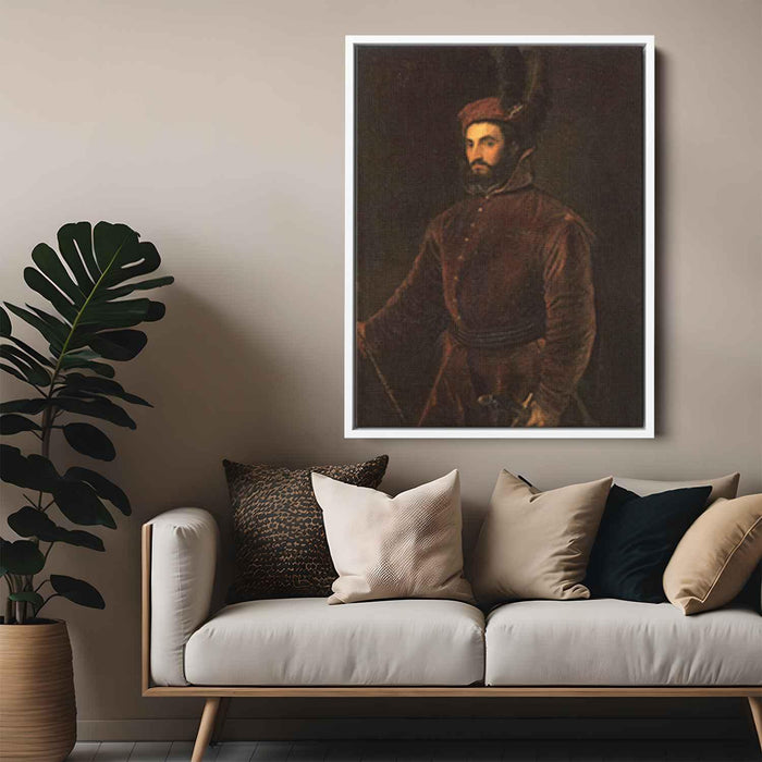 Portrait of Ippolito de Medici in a Hungarian Costume (1533) by Titian - Canvas Artwork