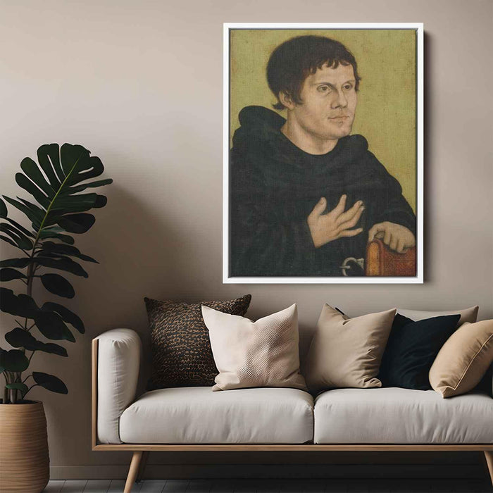 Portrait of Martin Luther as an Augustinian Monk (1523) by Lucas Cranach the Elder - Canvas Artwork