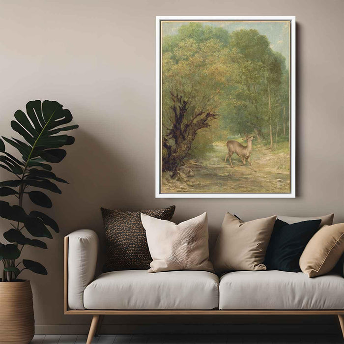 The Hunted Deer, Spring by Gustave Courbet - Canvas Artwork