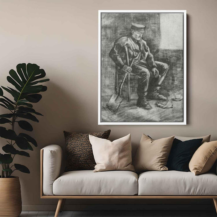 Workman with Spade, Sitting near the Window by Vincent van Gogh - Canvas Artwork