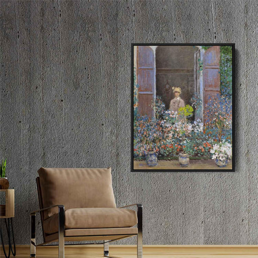 Camille Monet at the Window, Argentuile by Claude Monet - Canvas Artwork