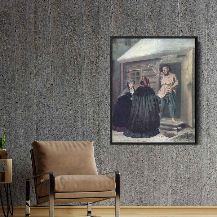 Caretaker Letting an Apartment to a Lady by Vasily Perov - Canvas Artwork