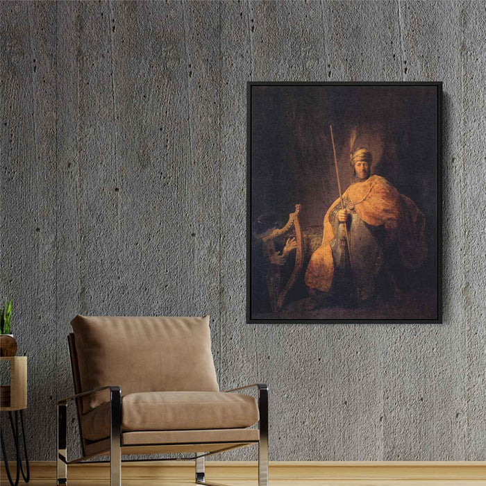 David Playing The Harp To Saul (1629) by Rembrandt - Canvas Artwork