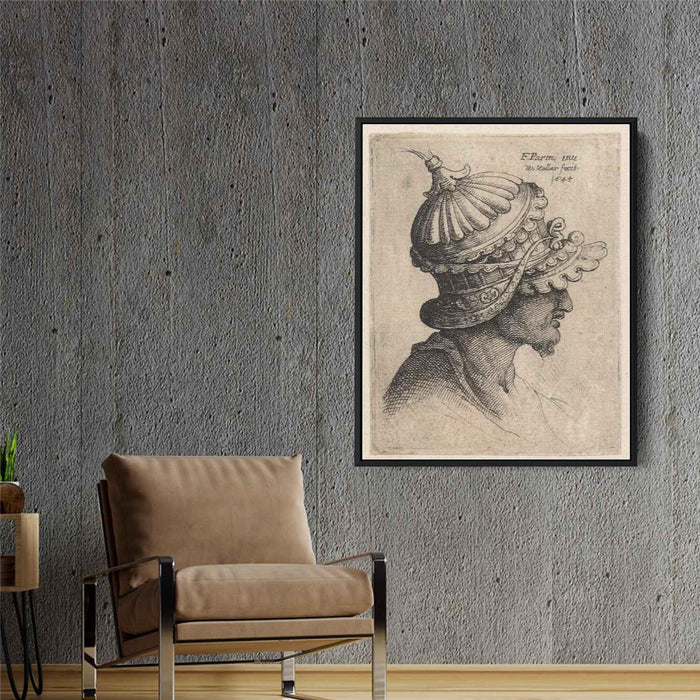 Extravagantly ornamental helmet by Parmigianino - Canvas Artwork