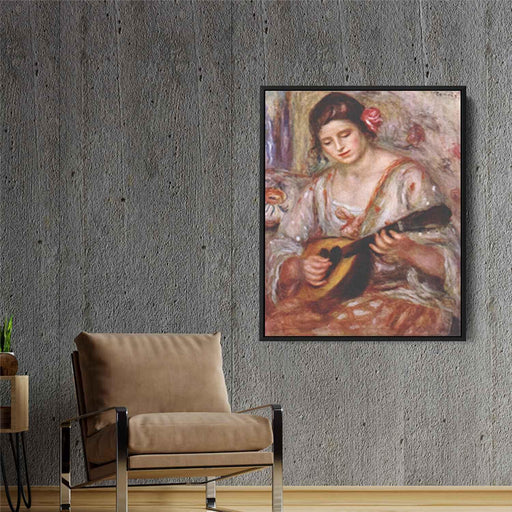 Girl with a mandolin (1918) by Pierre-Auguste Renoir - Canvas Artwork