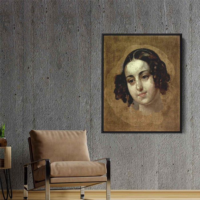 Head a girl by Karl Bryullov - Canvas Artwork