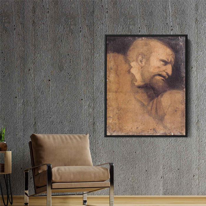 Head of St. Peter by Leonardo da Vinci - Canvas Artwork