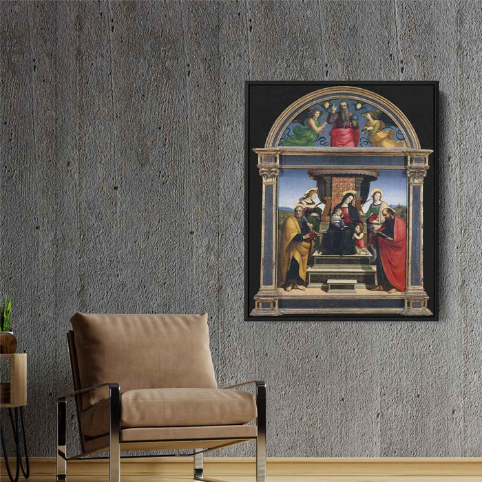 Madonna and Child Enthroned with Saints (1505) by Raphael - Canvas Artwork