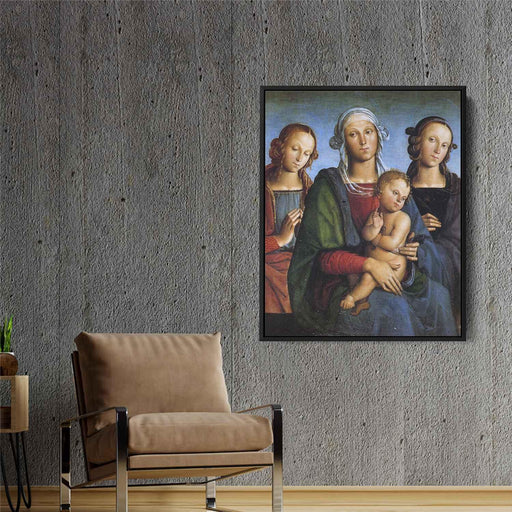 Madonna and Child with St. Catherine and St. Rosa (1495) by Pietro Perugino - Canvas Artwork