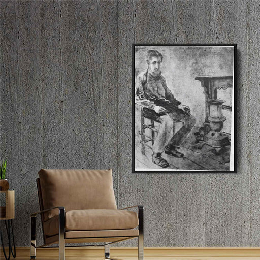 Man Sitting by the Stove The Pauper (1882) by Vincent van Gogh - Canvas Artwork