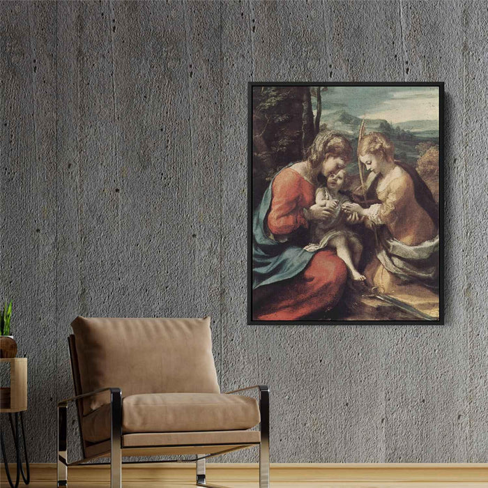 The Mystic Marriage of St. Catherine of Alexandria (1518) by Correggio - Canvas Artwork