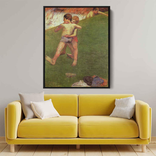 Breton Boys Wrestling (1888) by Paul Gauguin - Canvas Artwork