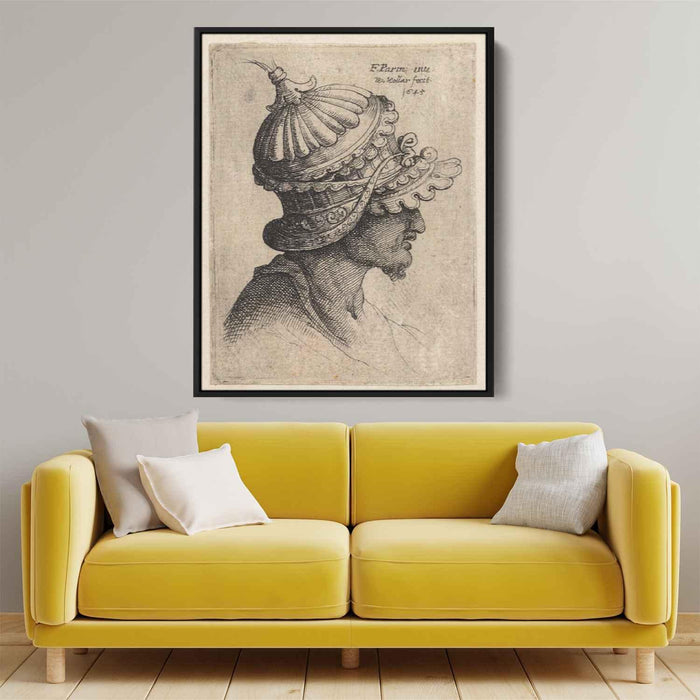 Extravagantly ornamental helmet by Parmigianino - Canvas Artwork