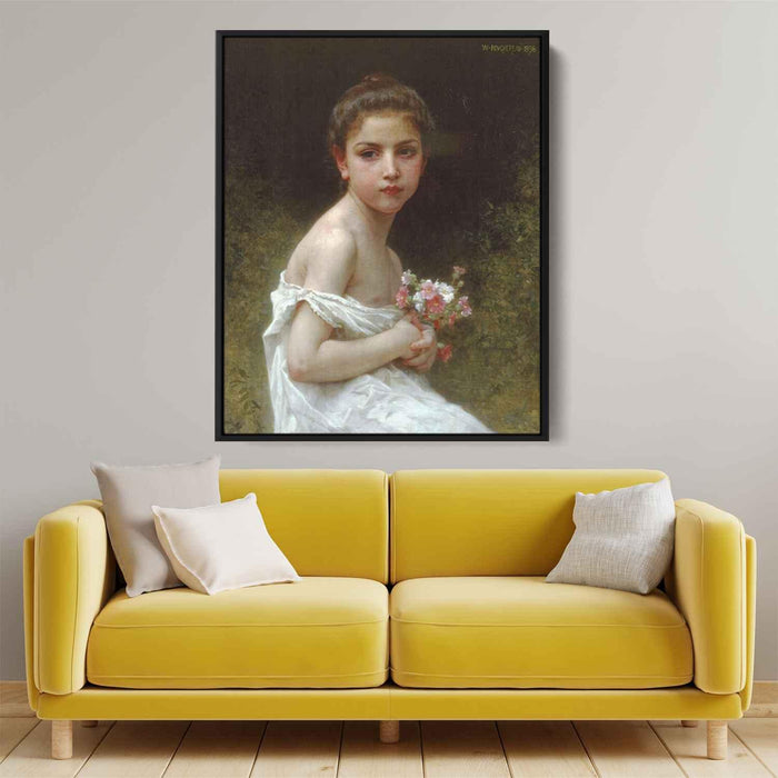 Girl bouquet (1896) by William-Adolphe Bouguereau - Canvas Artwork