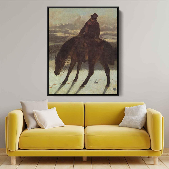 Hunter on Horseback, Redcovering the Trail by Gustave Courbet - Canvas Artwork