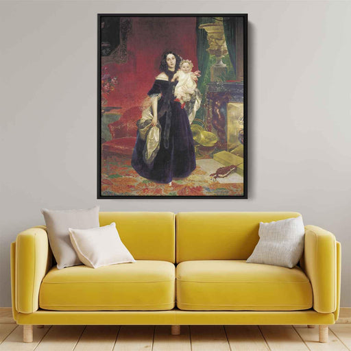 Portrait of M. A. Beck and Her Daughter M.I. Beck (1840) by Karl Bryullov - Canvas Artwork