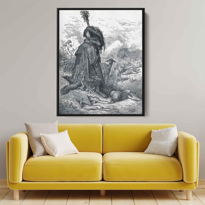 Shepherd wolf by Gustave Dore - Canvas Artwork