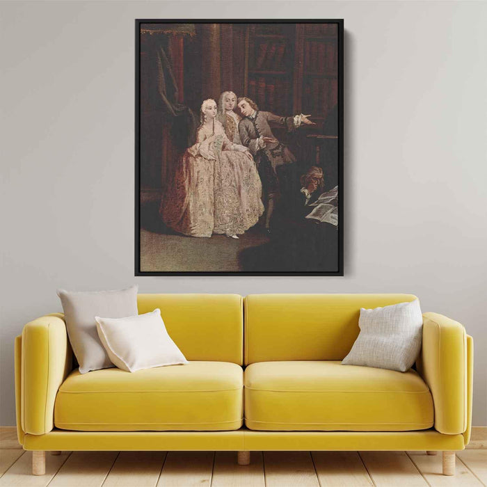 Visit to a library by Pietro Longhi - Canvas Artwork