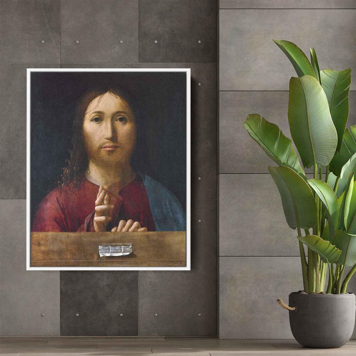 Christ Blessing (1465) by Antonello da Messina - Canvas Artwork