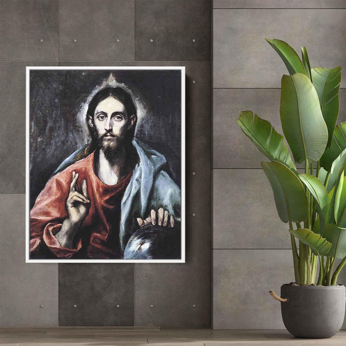 Christ blessing (The Saviour of the World) (1600) by El Greco - Canvas Artwork