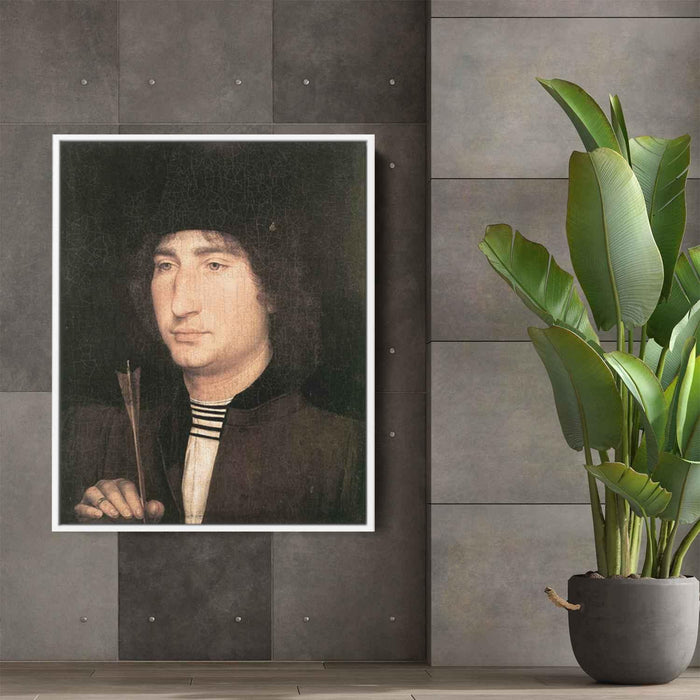 Portrait of a Man with an Arrow (1480) by Hans Memling - Canvas Artwork