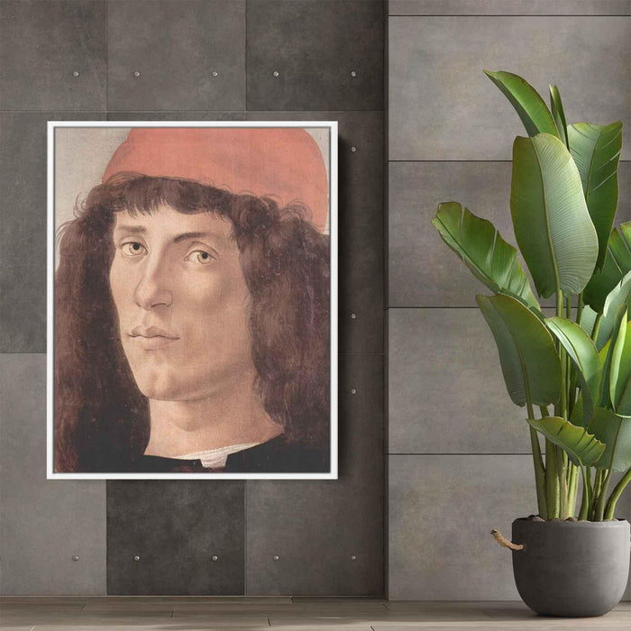 Portrait of a young man with red cap (1474) by Sandro Botticelli - Canvas Artwork
